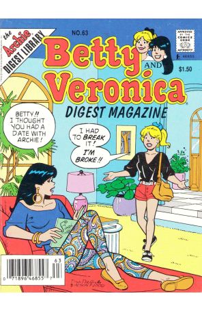 Betty and Veronica Digest Magazine 63 (Newsstand) published by Archie with cover art by Dan DeCarlo