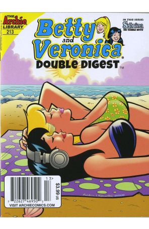 Betty and Veronica Double Digest 213 (Newsstand) published by Archie with cover art by Rich Koslowski