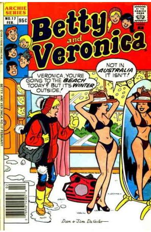 Betty and Veronica 17 (Newsstand) published by Archie with cover art by Dan DeCarlo