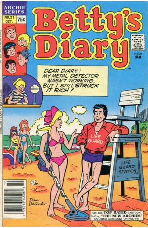 Betty's Diary 21 (Newsstand) published by Archie with cover art by Dan DeCarlo