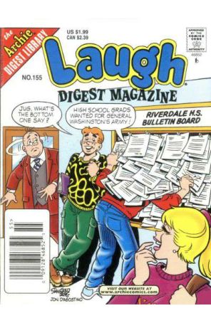 Laugh Digest Magazine 155 (Newsstand) published by Archie with cover art by Rex W. Lindsey