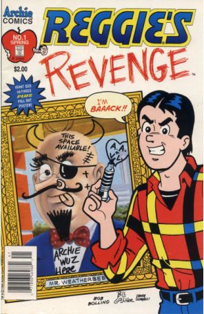 Reggie's Revenge 1 (Newsstand) (with poster) published by Archie with cover art by Bob Bolling and Bill Golliher