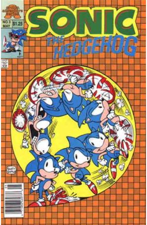 Sonic the Hedgehog (Mini-Series) 3 (Newsstand) published by Archie with cover art by Scott Shaw