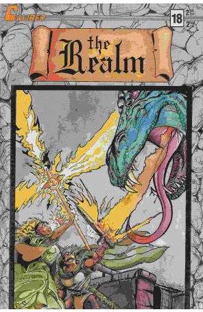 Realm (Vol. 1) 18 published by Caliber with cover art by John Dennis