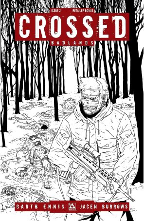 Crossed: Badlands 2D published by Avatar with cover art by Jacen Burrows