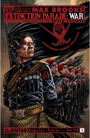 The Extinction Parade War 5 published by Avatar with cover art by Raúlo Cáceres