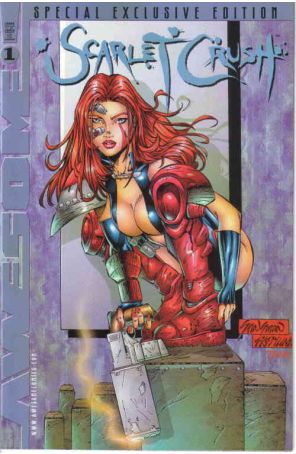 Scarlet Crush 1E published by Awesome with cover art by John Stinsman
