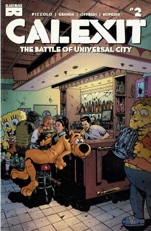 Calexit: The Battle of Universal City 2A published by Black Mask with cover art by Carlos Granda