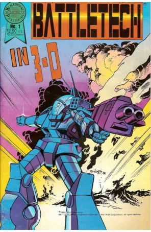 Battletech in 3-D 1 published by Blackthorne with cover art by Amor Mendoza