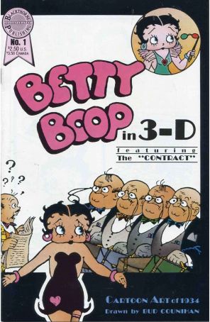 Betty Boop 3-D 1 published by Blackthorne with cover art by Bud Counihan