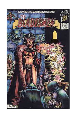 The Bladesmen 1 published by Blue Comet with cover art by Steven Hughes