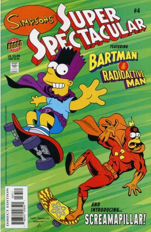 Bongo Comics Presents Simpsons Super Spectacular 4 published by Bongo with cover art by Bill Morrison
