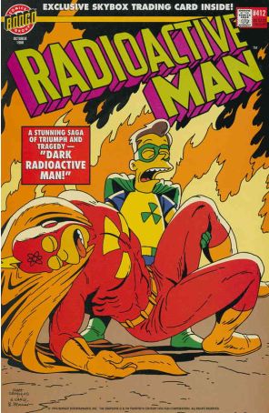 Radioactive Man 412 (with card) published by Bongo with cover art by Matt Groening and Steve Vance