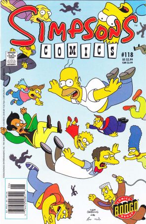 Simpsons Comics 118 (Newsstand) published by Bongo with cover art by Jason Ho