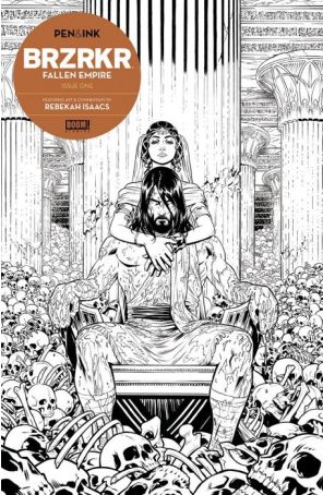 BRZRKR: Fallen Empire-Pen And Ink 1A published by Boom! with cover art by Rebekah Isaacs
