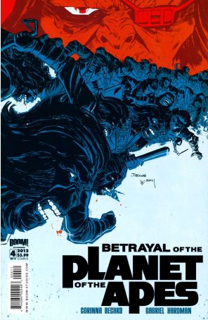 Betrayal Of The Planet Of The Apes 4B published by Boom! with cover art by Declan Shavey