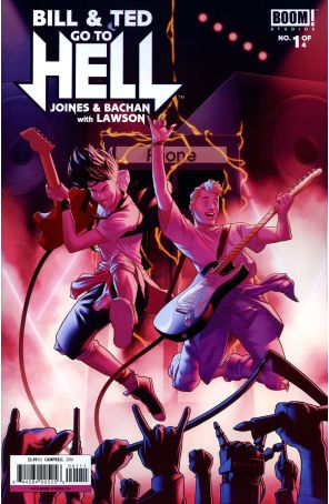 Bill And Ted Go To Hell 1 published by Boom! with cover art by Jamal Campbell