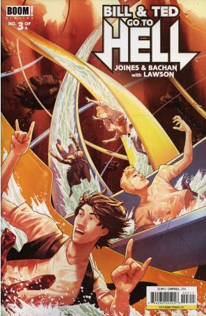 Bill And Ted Go To Hell 3 published by Boom! with cover art by Jamal Campbell