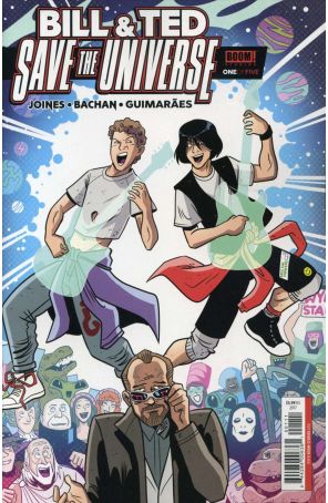 Bill And Ted Save the Universe 1 published by Boom! with cover art by Derek Charm