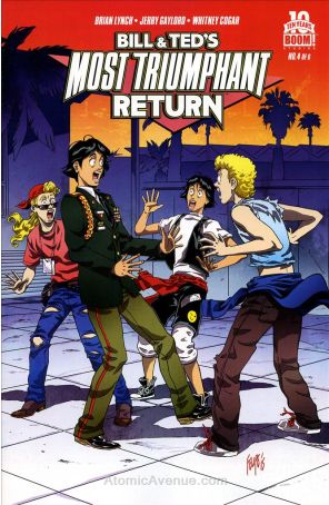 Bill And Ted's Most Triumphant Return 4 published by Boom! with cover art by Felipe Smith