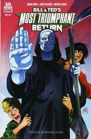 Bill And Ted's Most Triumphant Return 5 published by Boom! with cover art by Felipe Smith