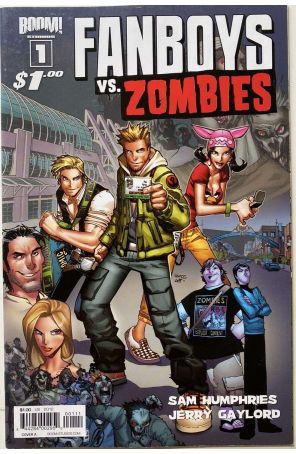 Fanboys Vs. Zombies 1A published by Boom! with cover art by Humberto Ramos