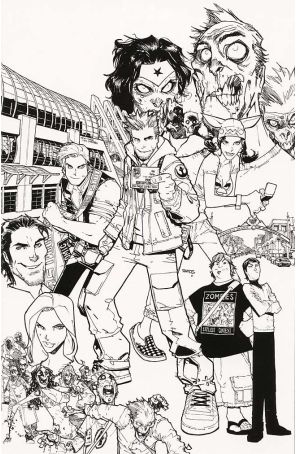 Fanboys Vs. Zombies 1G published by Boom! with cover art by Humberto Ramos