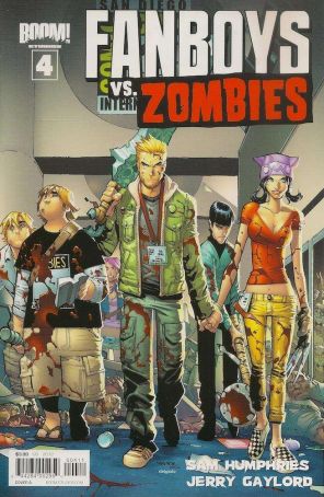 Fanboys Vs. Zombies 4A published by Boom! with cover art by Humberto Ramos