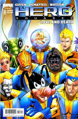 Hero Squared: Love and Death 3 published by Boom! with cover art by Ming Doyle