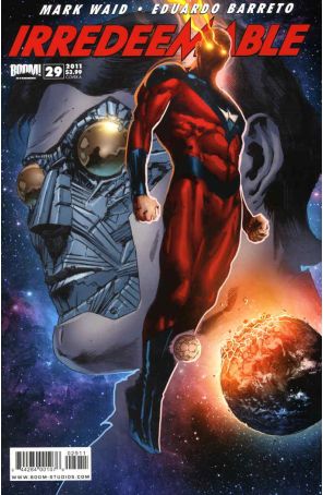Irredeemable 29A published by Boom! with cover art by Trevor Hairsine