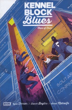 Kennel Block Blues 2 published by Boom! with cover art by Daniel Bayliss