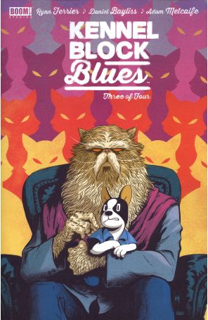 Kennel Block Blues 3 published by Boom! with cover art by Daniel Bayliss