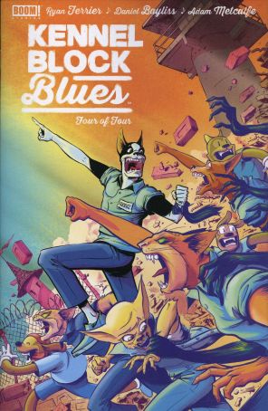 Kennel Block Blues 4 published by Boom! with cover art by Daniel Bayliss