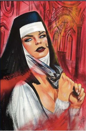 Marian Heretic 1F published by Boom! with cover art by Suzi “Suspiria” Vilchez