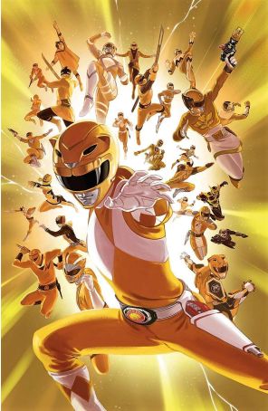 Mighty Morphin Power Rangers (5th Series) 28A published by Boom! with cover art by Carlos Villa