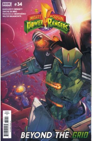 Mighty Morphin Power Rangers (5th Series) 34 published by Boom! with cover art by Jamal Campbell