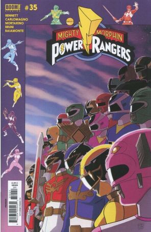 Mighty Morphin Power Rangers (5th Series) 35A published by Boom! with cover art by Jordan Gibson