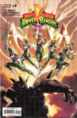 Mighty Morphin Power Rangers (5th Series) 9 published by Boom! with cover art by Jamal Campbell