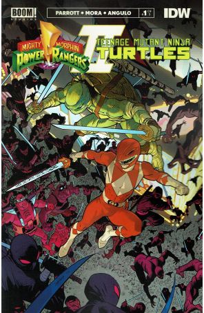 Mighty Morphin Power Rangers/ Teenage Mutant Ninja Turtles II 1A published by Boom! with cover art by Dan Mora