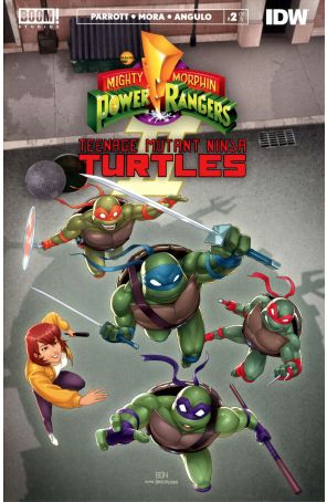 Mighty Morphin Power Rangers/ Teenage Mutant Ninja Turtles II 2D published by Boom! with cover art by Bon Bernardo
