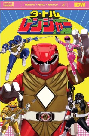 Mighty Morphin Power Rangers/ Teenage Mutant Ninja Turtles II 4D published by Boom! with cover art by Jordan Gibson