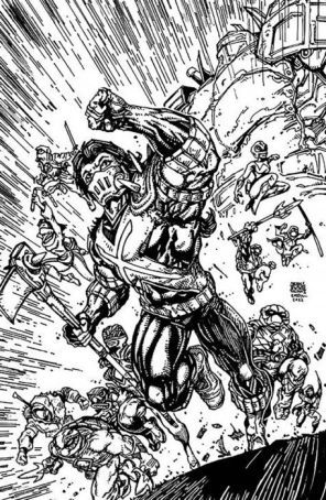 Mighty Morphin Power Rangers/ Teenage Mutant Ninja Turtles II 4F published by Boom! with cover art by Freddie Williams II