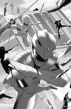 Mighty Morphin Power Rangers/ Teenage Mutant Ninja Turtles II 4G published by Boom! with cover art by Simone Di Meo