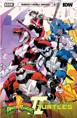Mighty Morphin Power Rangers/ Teenage Mutant Ninja Turtles II 5A published by Boom! with cover art by Dan Mora