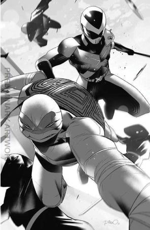 Mighty Morphin Power Rangers/ Teenage Mutant Ninja Turtles II 5G published by Boom! with cover art by Simone Di Meo