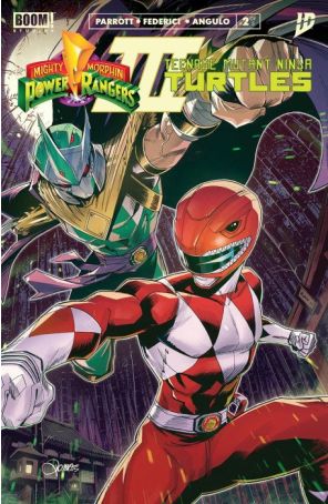 Mighty Morphin Power Rangers/Teenage Mutant Ninja Turtles III 2A published by Boom! with cover art by Alessio Zonno