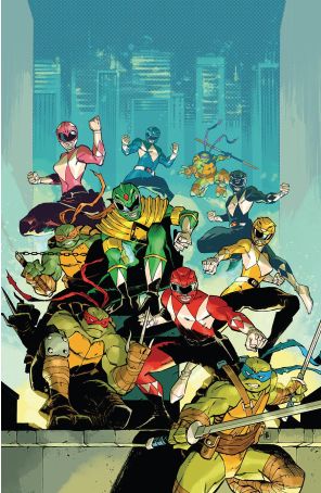 Mighty Morphin Power Rangers/Teenage Mutant Ninja Turtles III 2M published by Boom! with cover art by Daniel Nelson