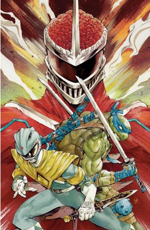 Mighty Morphin Power Rangers/Teenage Mutant Ninja Turtles III 4F published by Boom! with cover art by Chuma Hill