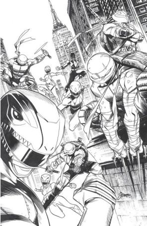 Mighty Morphin Power Rangers/Teenage Mutant Ninja Turtles III 5E published by Boom! with cover art by Alessio Zonno