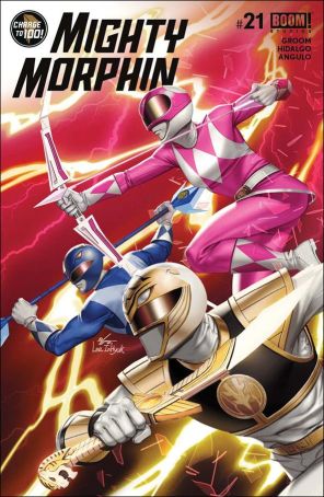 Mighty Morphin 21A published by Boom! with cover art by InHyuk Lee